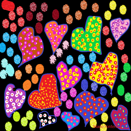 colored hearts