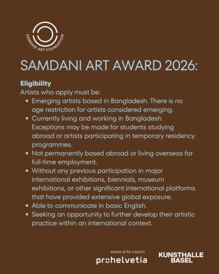 The long-awaited Samdani Art Award 2026 is here!Since 2012, the Samdani Art Award has served as (2)