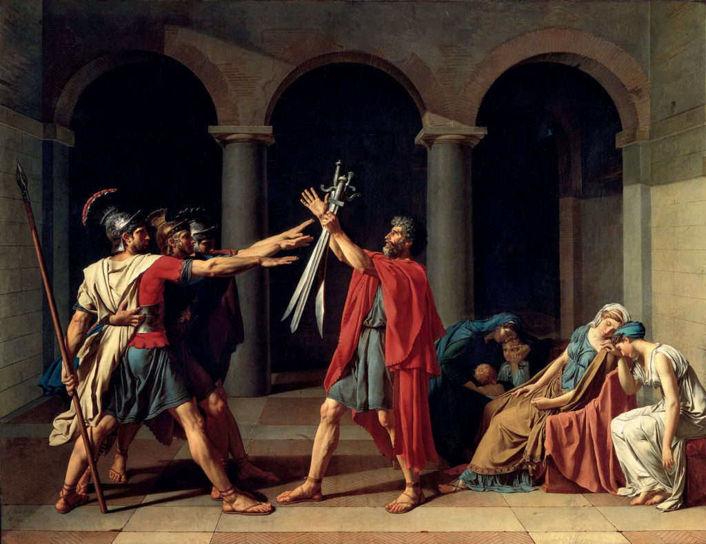 Oath of the Horatii, by Jacques-Louis David (1784, Louvre, Paris)